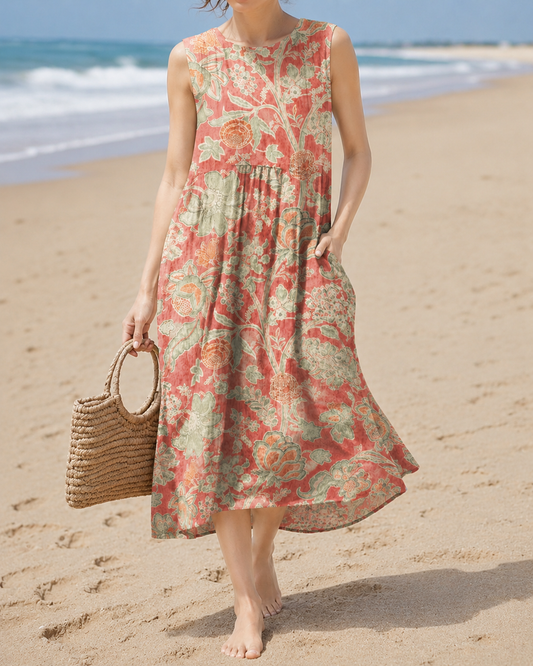 Rose™ | Robe midi à fleurs légère et camouflante pour le ventre