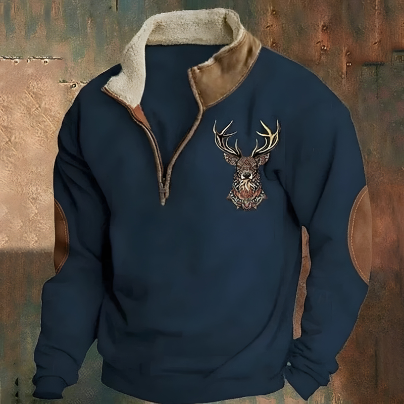 Roan™ | Pull Demi Zip Brodé Casual