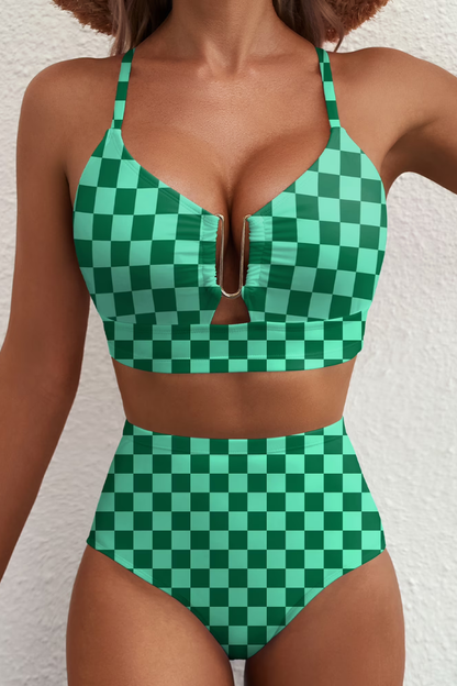 Fenna™ | Ensemble de Bikini à Carreaux Moderne