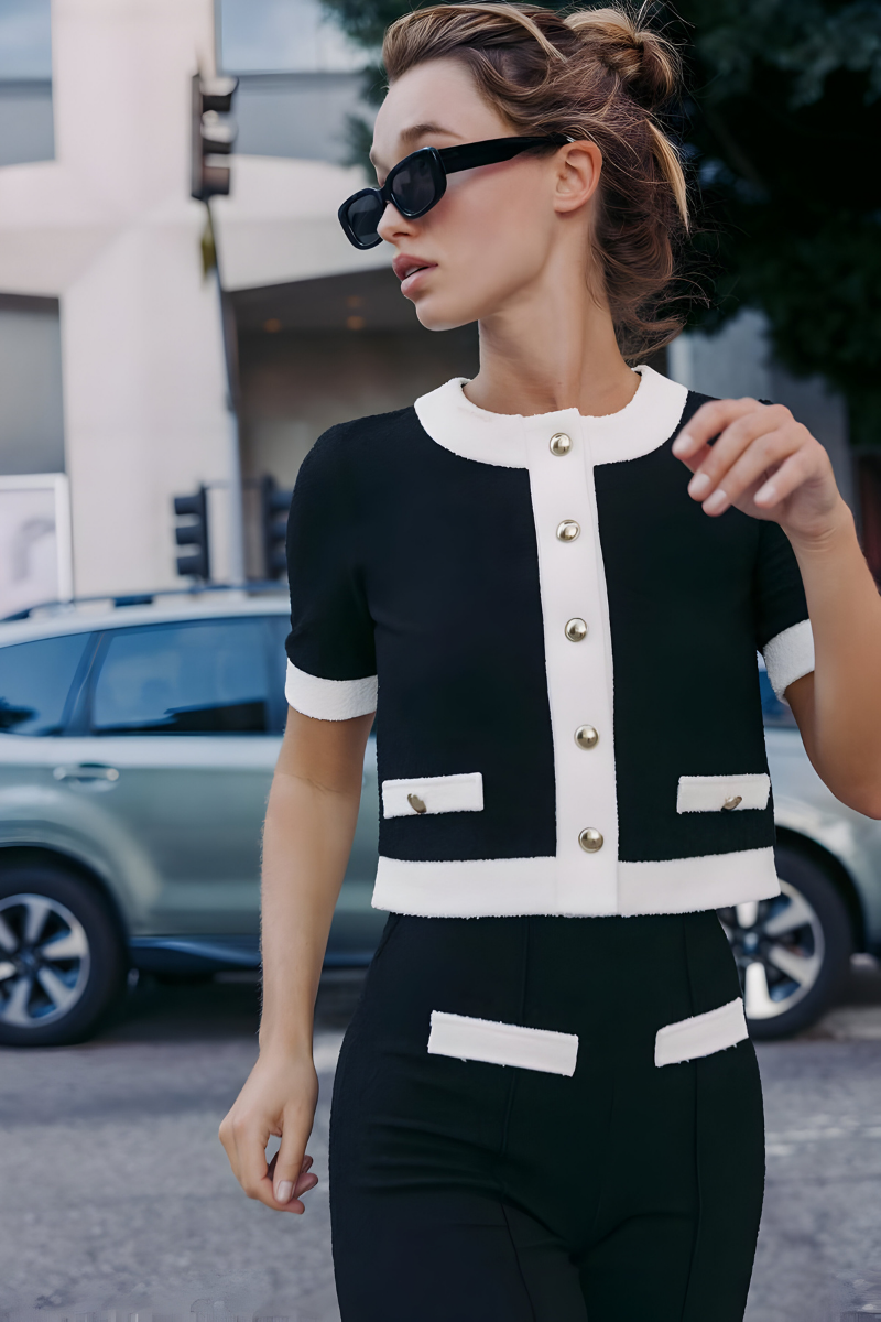 Sophia | Ensemble Élégant Noir et Blanc