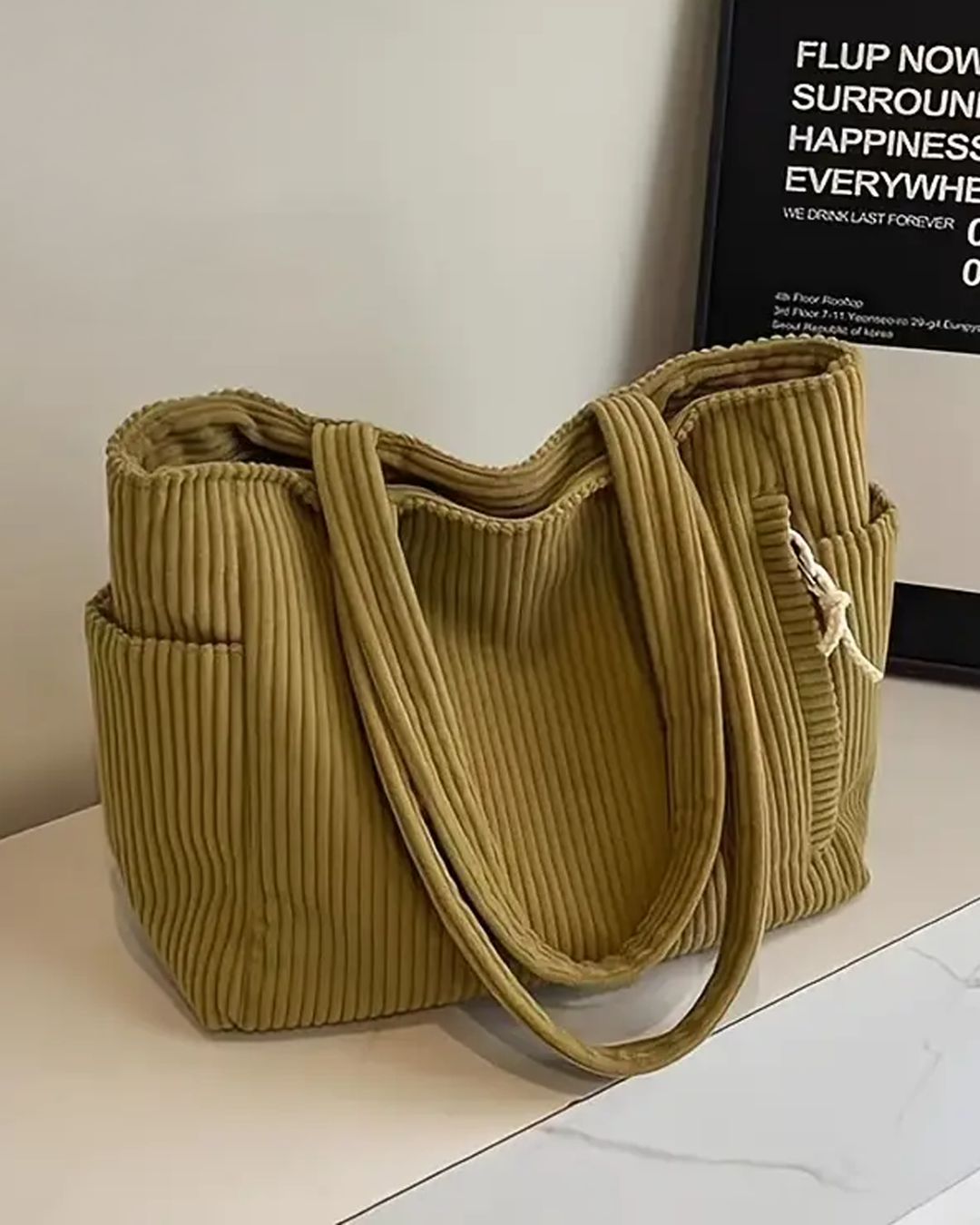 Lea™  | Sac à main côtelé avec détail cordon