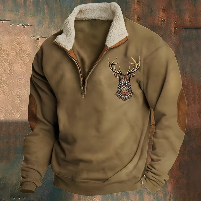 Roan™ | Pull Demi Zip Brodé Casual
