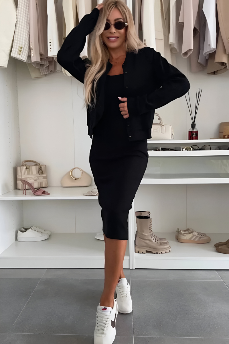 Manon™ | Robe Midi Confortable & Cardigan