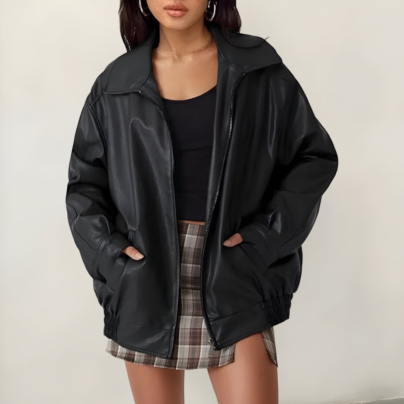 Mira | Veste en cuir oversize élégante