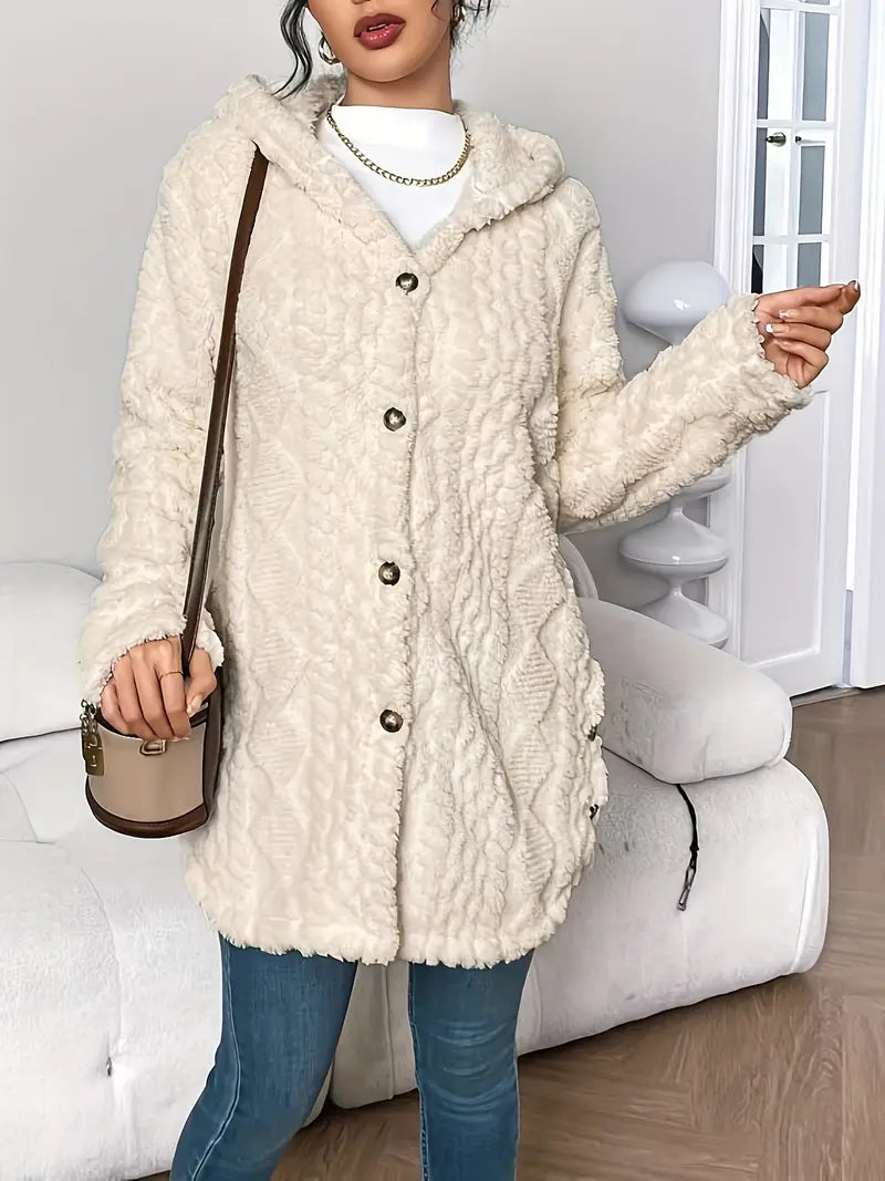 Lisa | Manteau teddy chaud à capuche