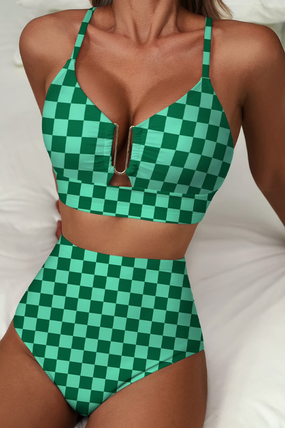 Fenna™ | Ensemble de Bikini à Carreaux Moderne