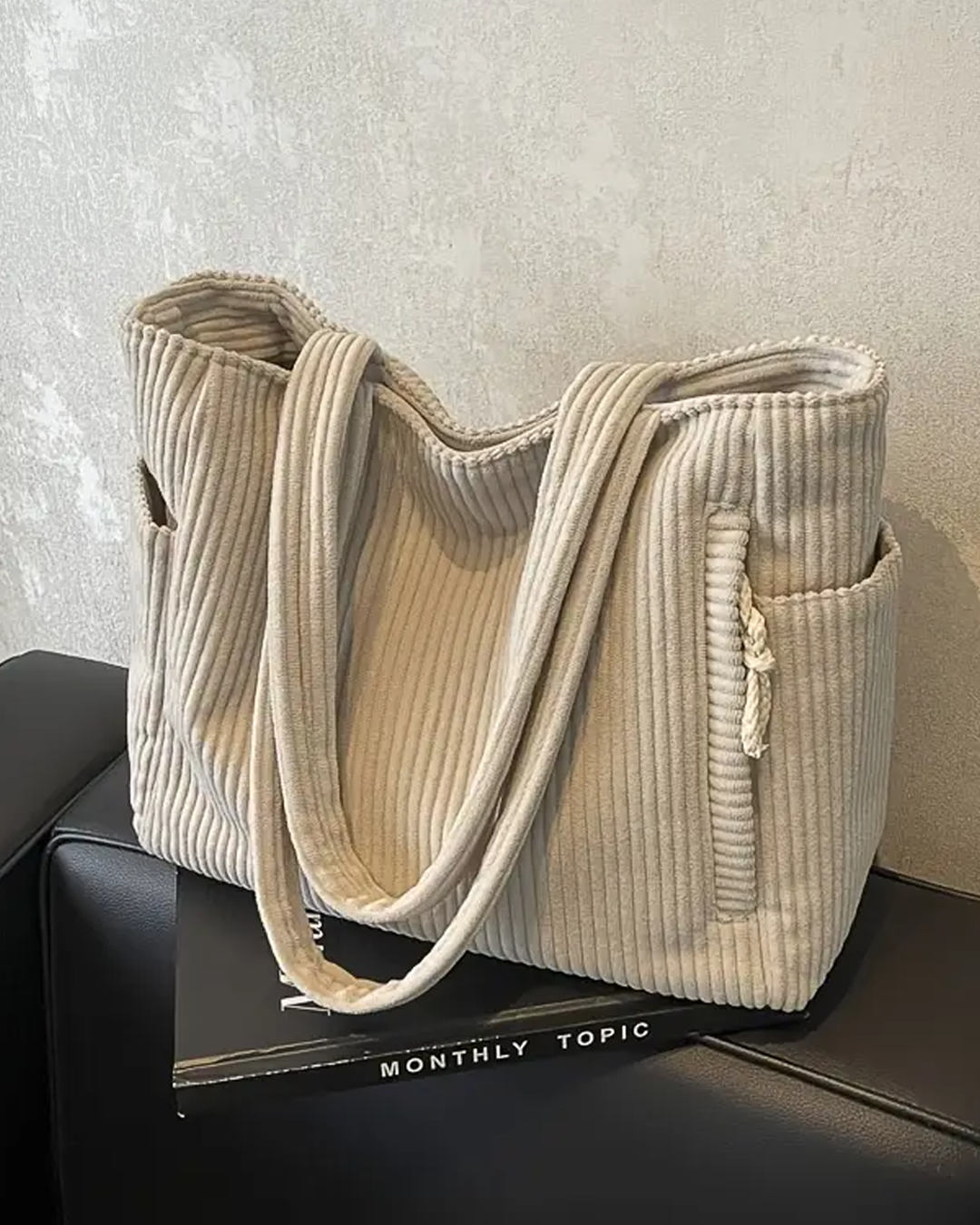 Lea™  | Sac à main côtelé avec détail cordon