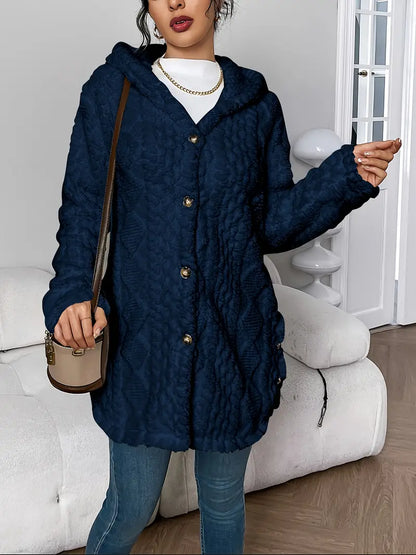 Lisa | Manteau teddy chaud à capuche