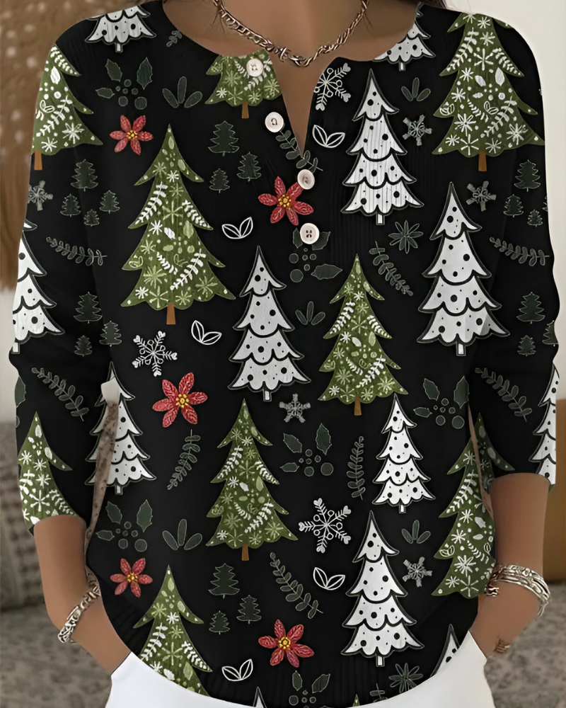 Emy™ | Haut festif à imprimé de Noël