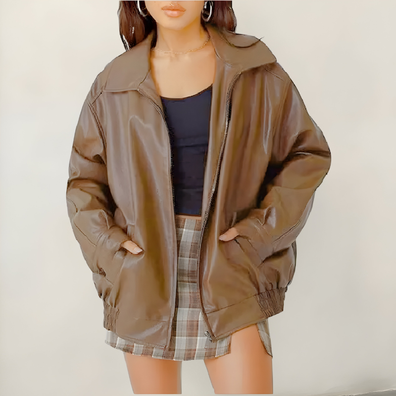 Mira | Veste en cuir oversize élégante