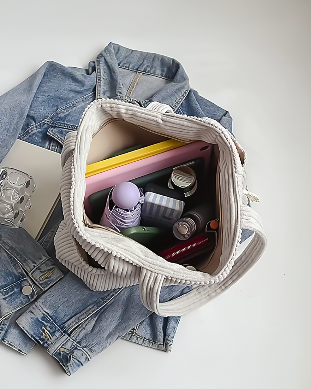 Lea™  | Sac à main côtelé avec détail cordon
