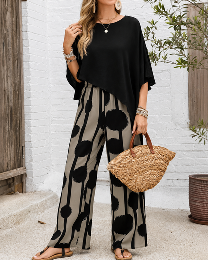 Eleni™ | Ensemble Deux Pièces Avec Pantalon Large