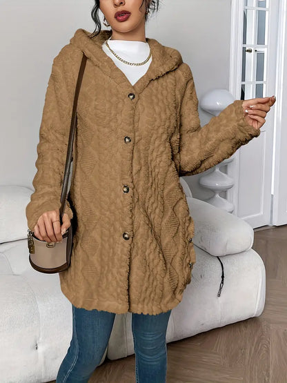 Lisa | Manteau teddy chaud à capuche