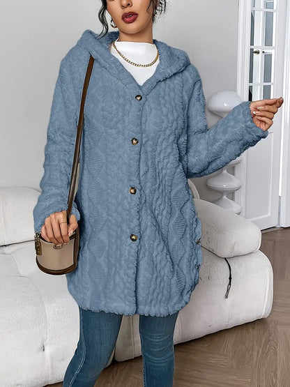 Lisa | Manteau teddy chaud à capuche