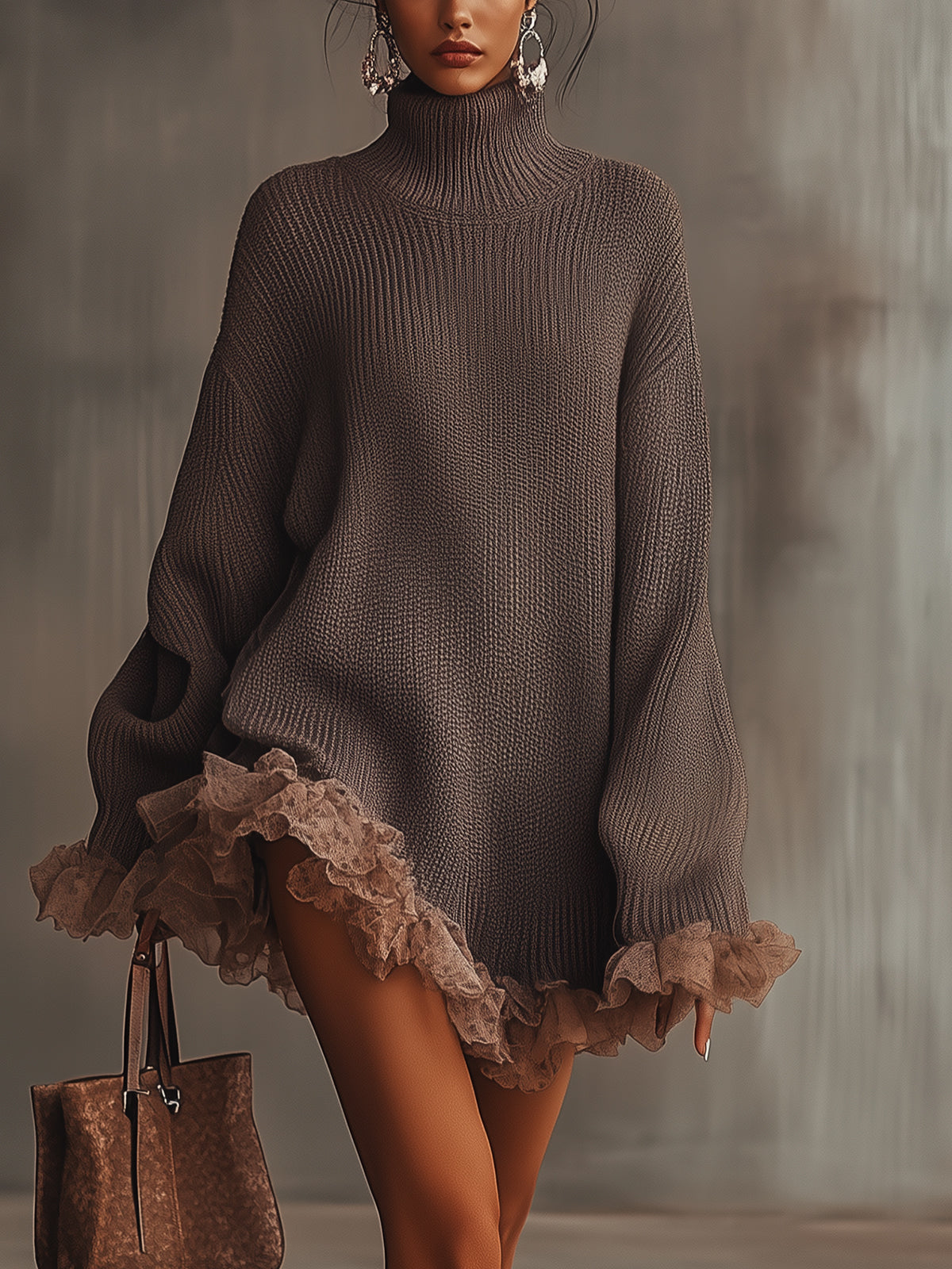 Bryn™ | Robe Pull Oversize À Volants