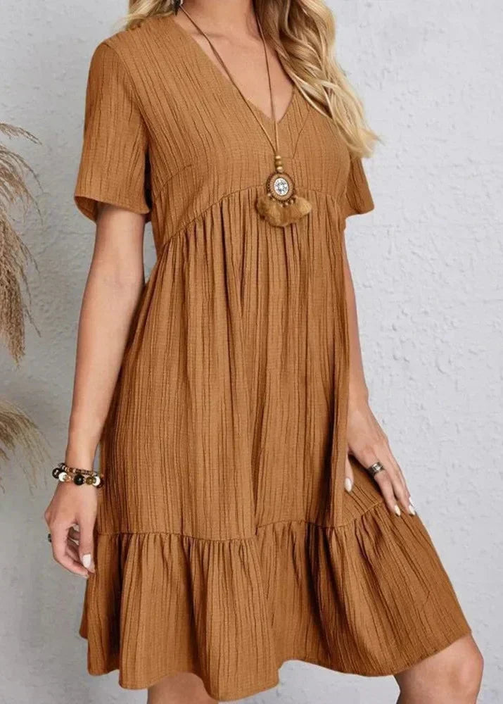 Louna™ | Robe mini fluide qui camoufle le ventre