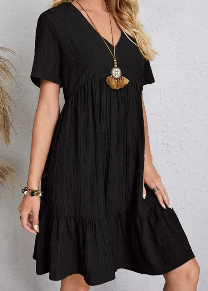 Louna™ | Robe mini fluide qui camoufle le ventre