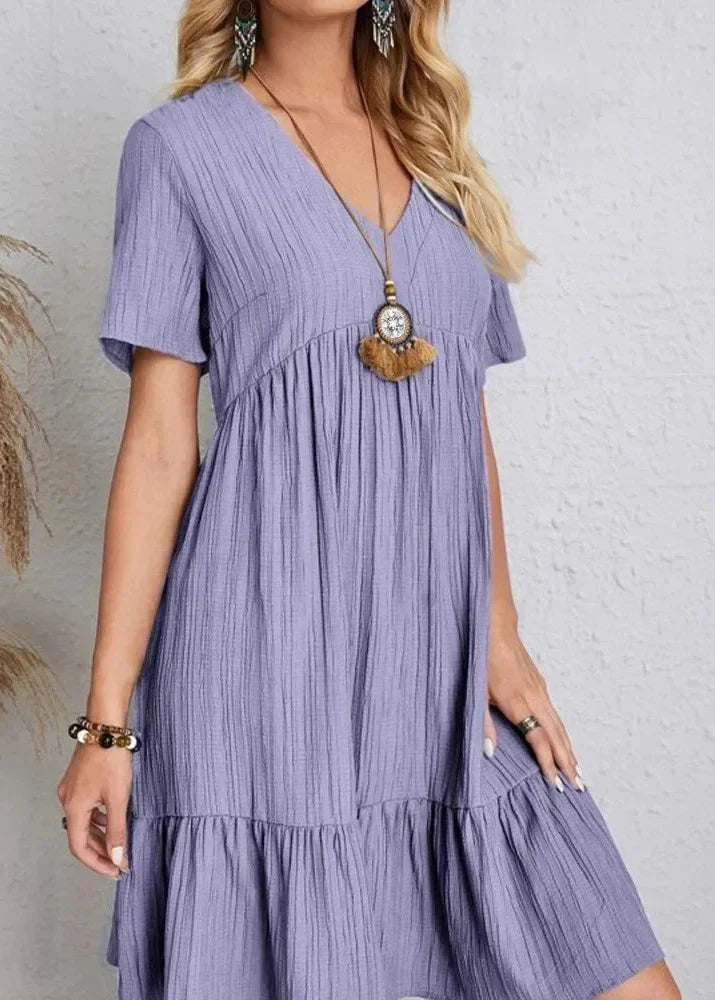 Louna™ | Robe mini fluide qui camoufle le ventre