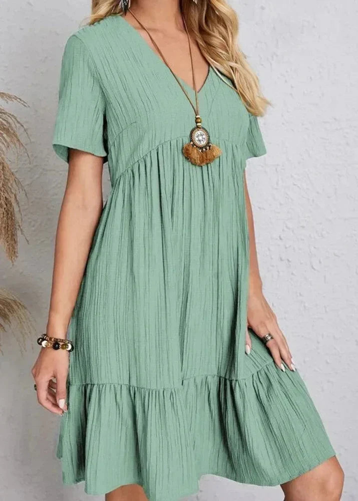 Louna™ | Robe mini fluide qui camoufle le ventre
