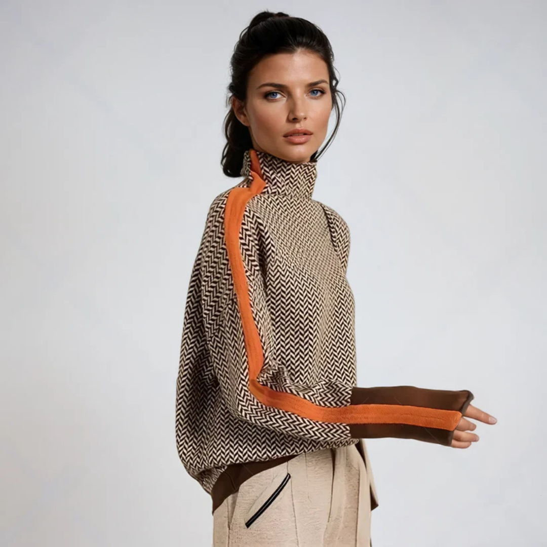 Selma™ | Pull col roulé élégant avec imprimé