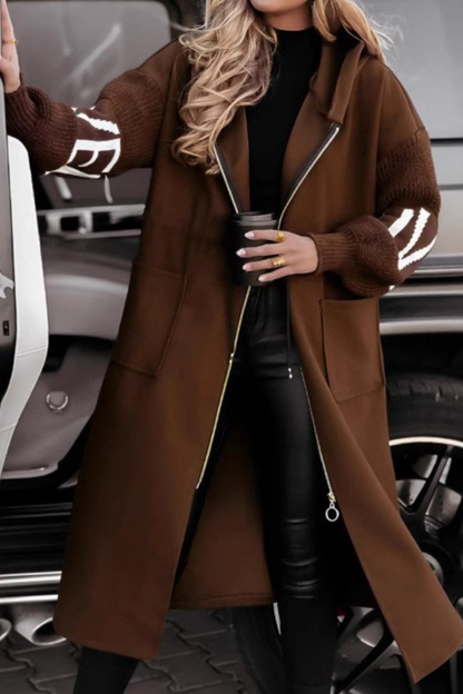 Felicia | Veste femme avec manches tricotées et capuche