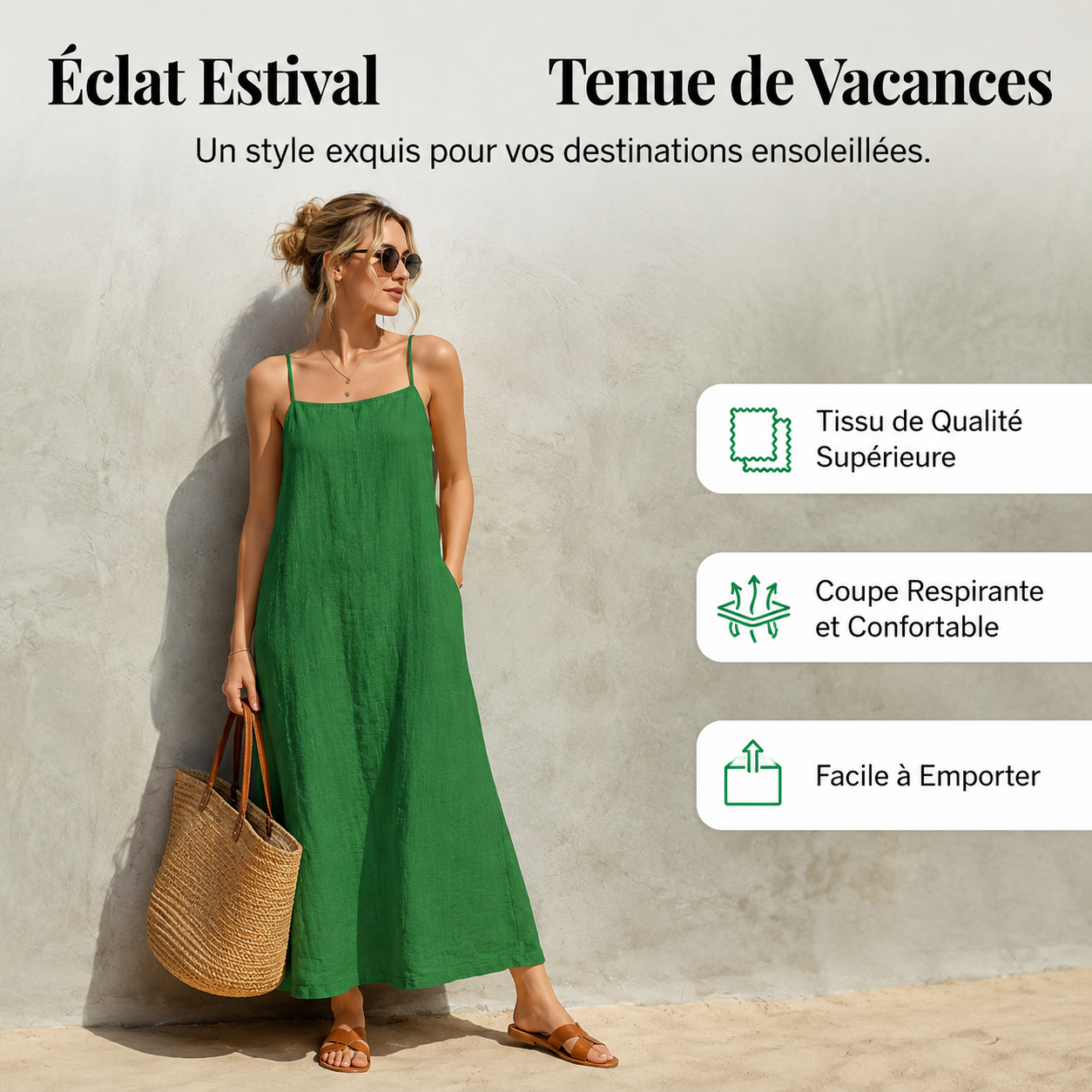 Ivara™ | Robe Longue Effet Lin Couvrant Le Ventre
