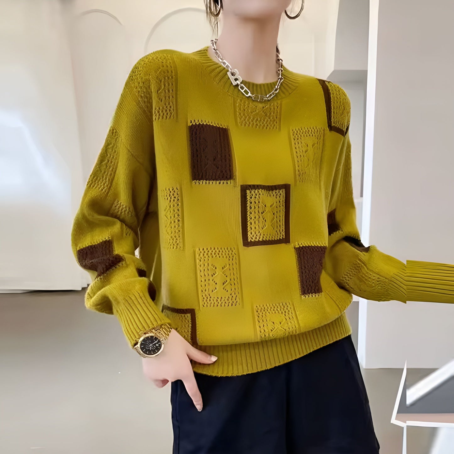 Naren™ | Pull patchwork doux moderne