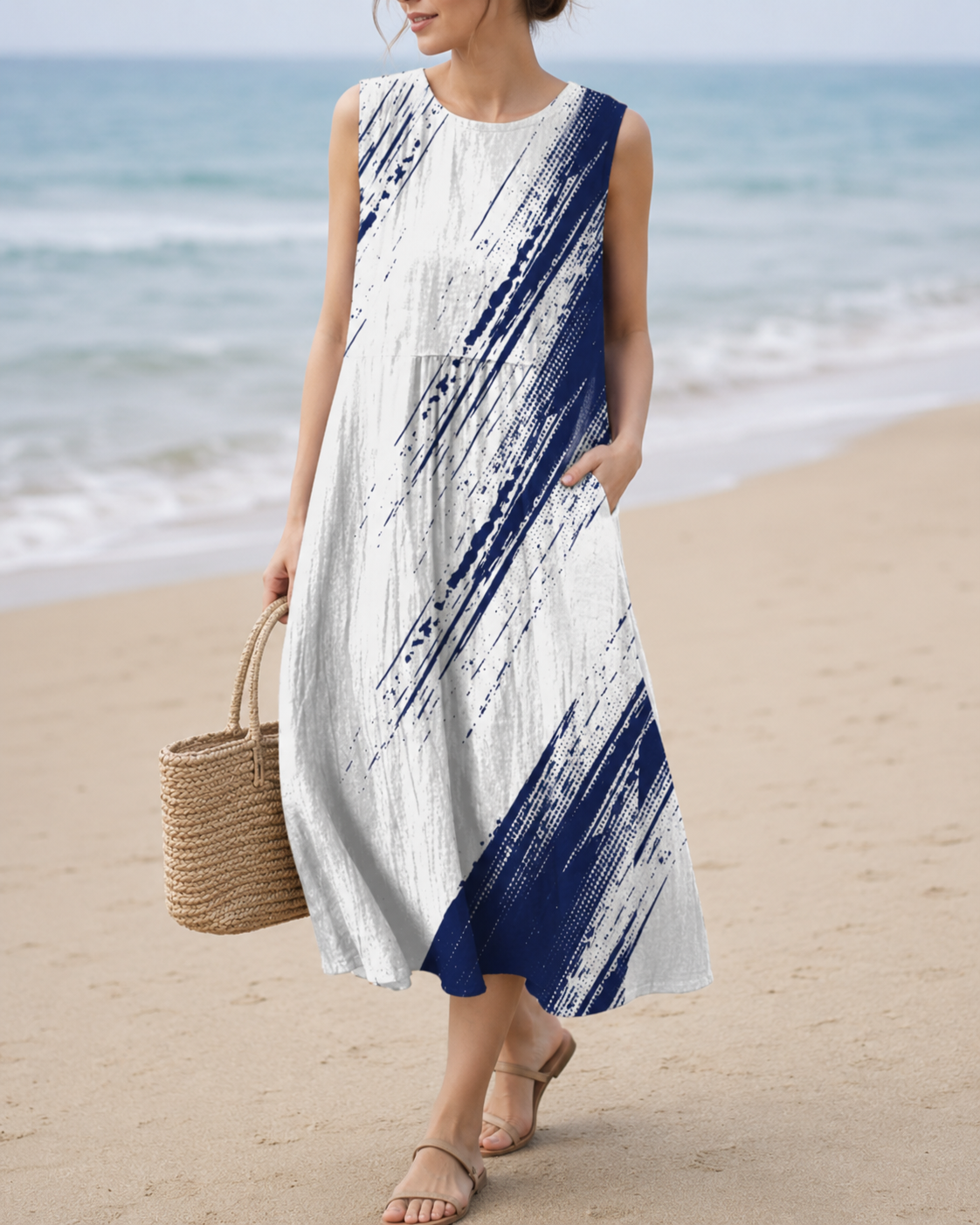 Rose™ | Robe midi à fleurs légère et camouflante pour le ventre
