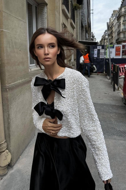 Noria™ | Blouse moderne et chic avec accents de nœud