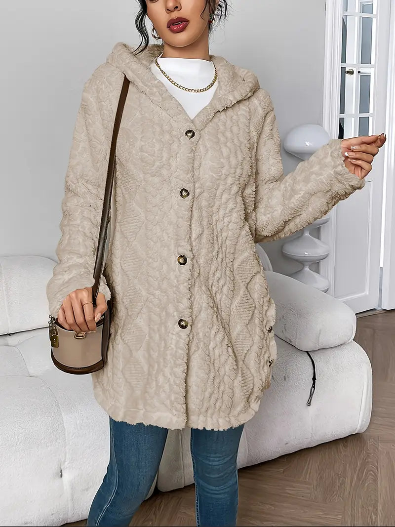 Lisa | Manteau teddy chaud à capuche