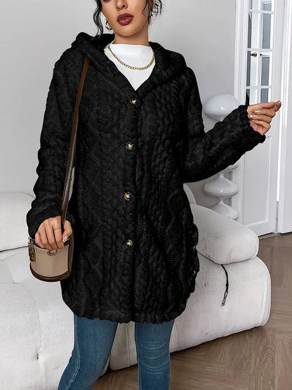 Lisa | Manteau teddy chaud à capuche