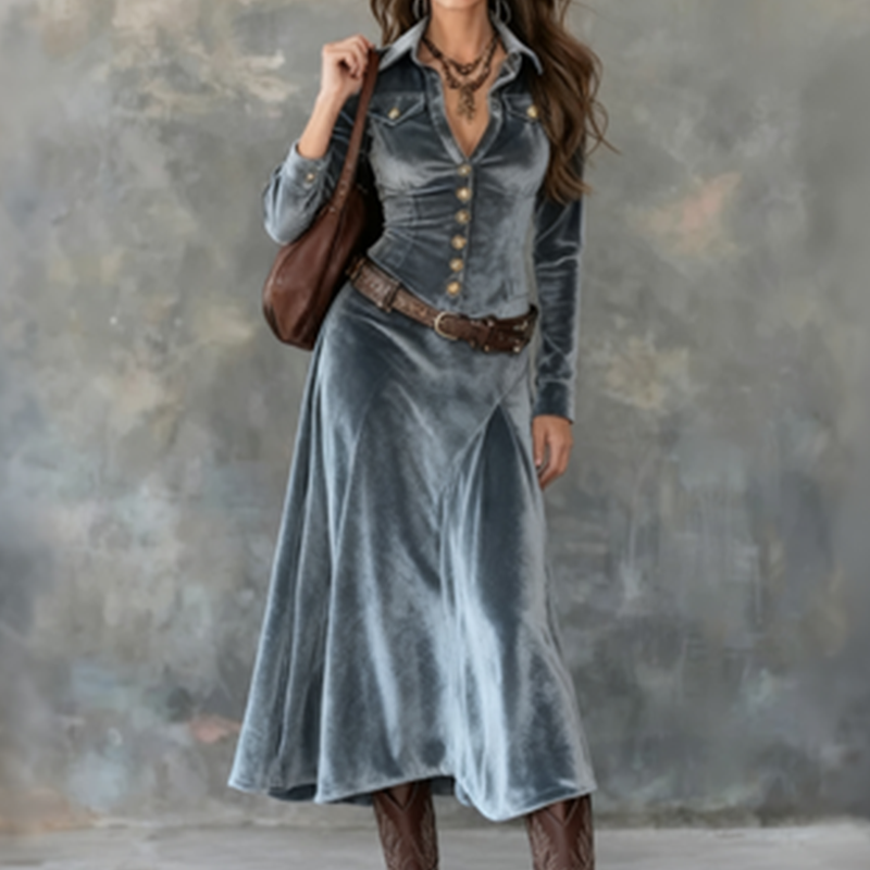 Vena™ | Robe Longue Fluide Moderne